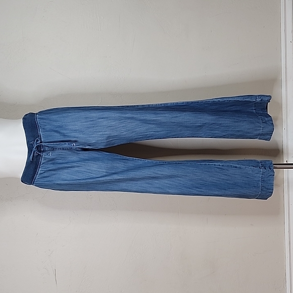 Bella Dahl Pants - Bella Dahl Boho Chambray Wide Leg Drawstring Pants Size Medium